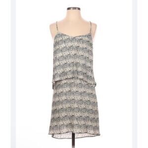 Parker Pleated Mini Dress Women XS Black Tiered Spaghetti‎ Strap Chic Minimalist